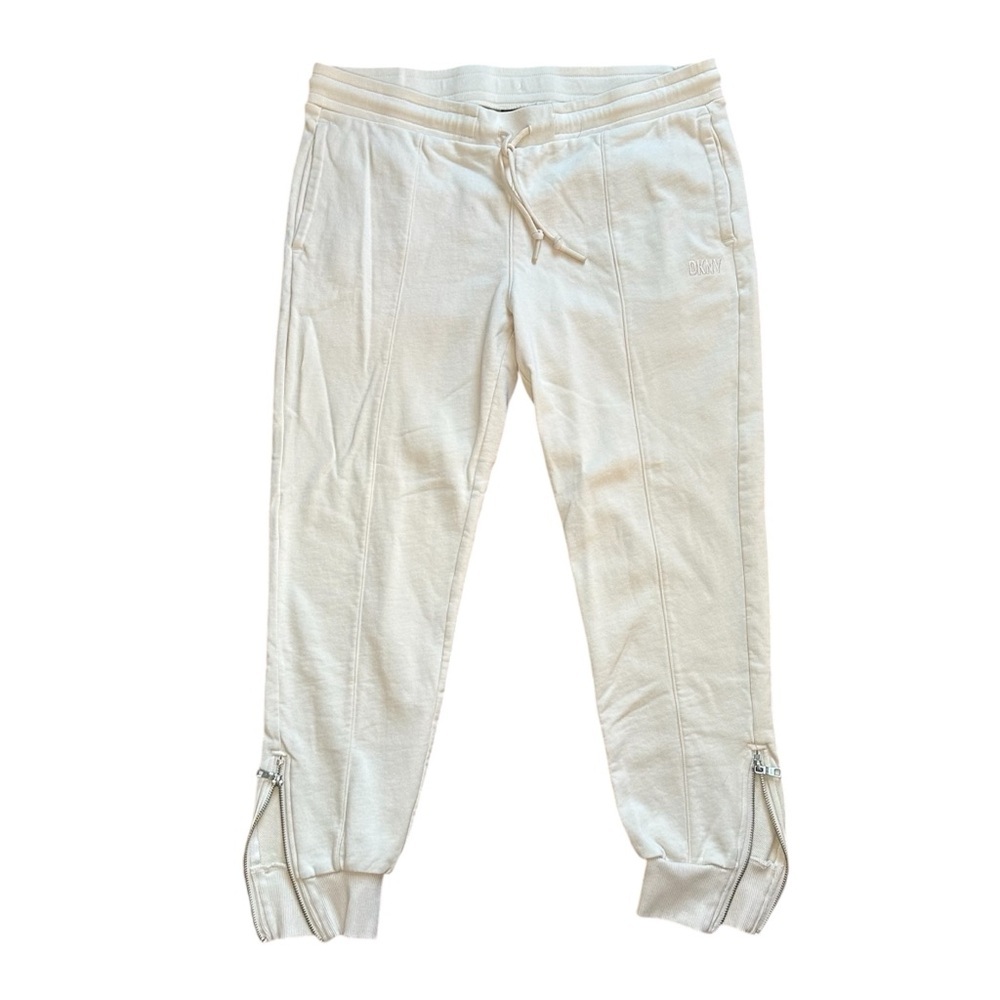DKNY Sport Women’s Zip-Cuff High-Rise Cotton Joggers Size Large